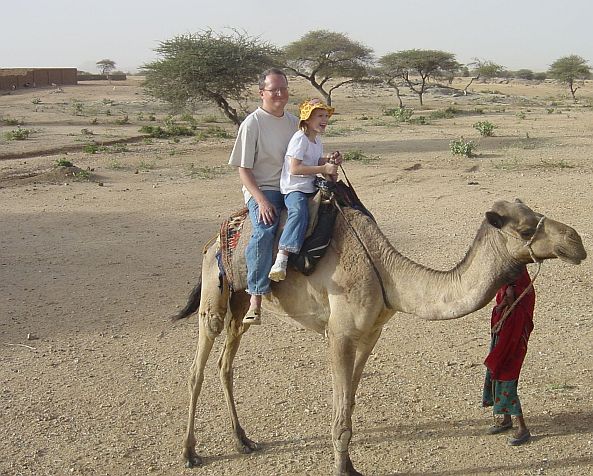 Sarah and I on a camel ride